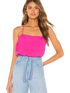 Show Me Your Mumu Pink Cami Tank Top Flowy Elastic Hem Boho size Small